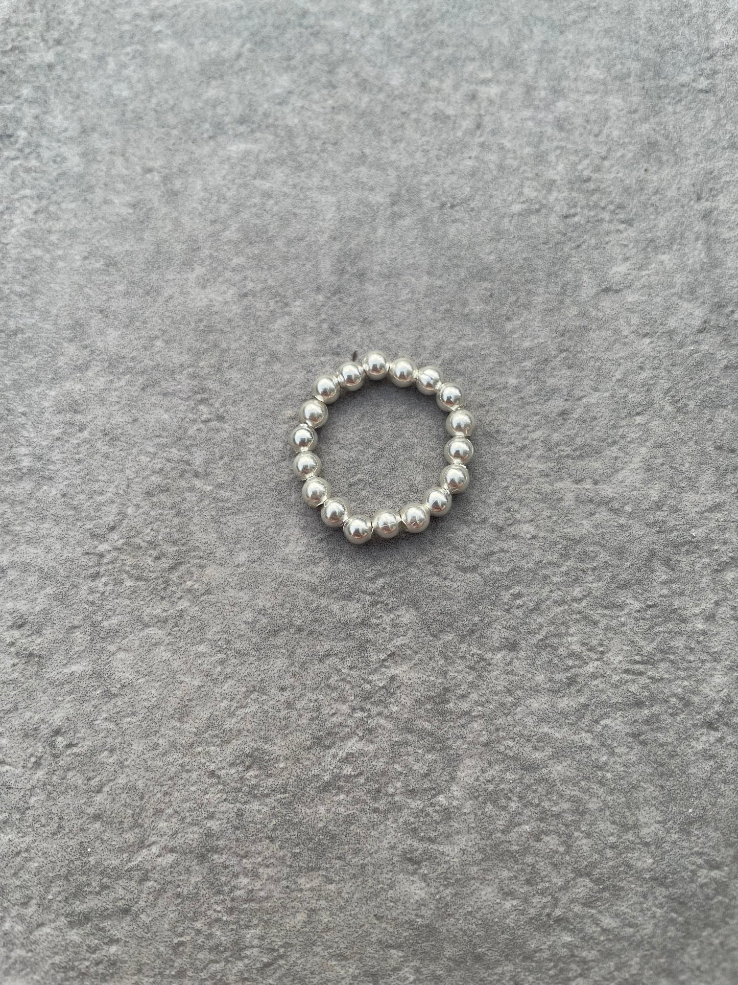 Perlenring Silber