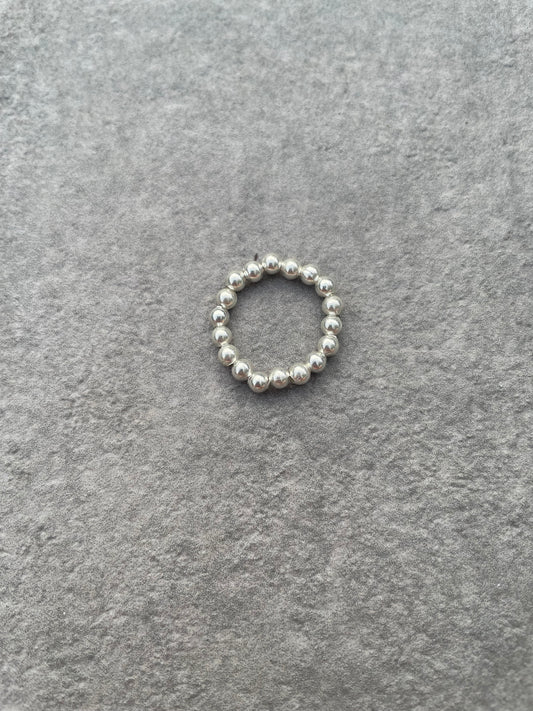 Perlenring Silber